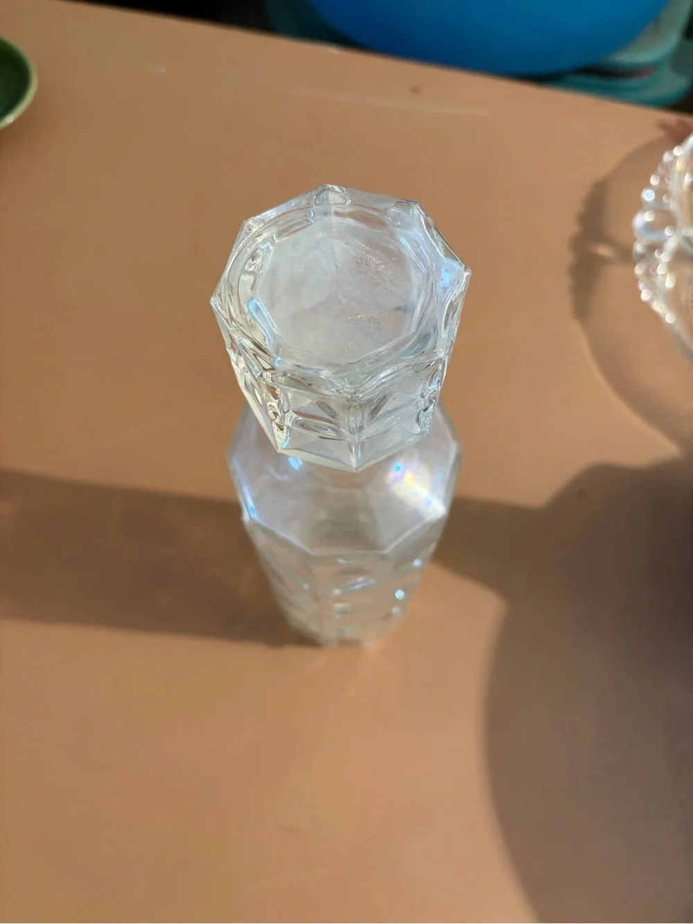 Cut Glass Crystal-Style Decanter - Clear Glass